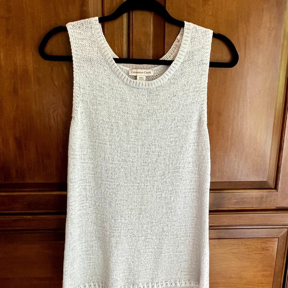 Coldwater Creek White Sleeveless Knit Top - L